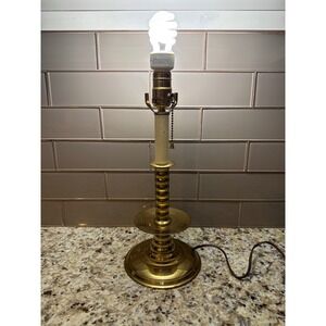 Virginia Metalcrafters Solid Brass Candlestick Table Lamp Waynesboro VA Vintage